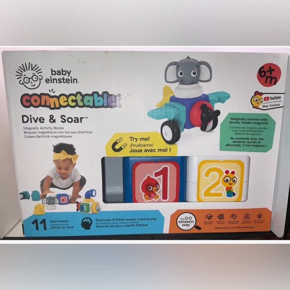 Baby Einstein Connectables Dive Soar Magnetic Activity Blocks 11 Piece